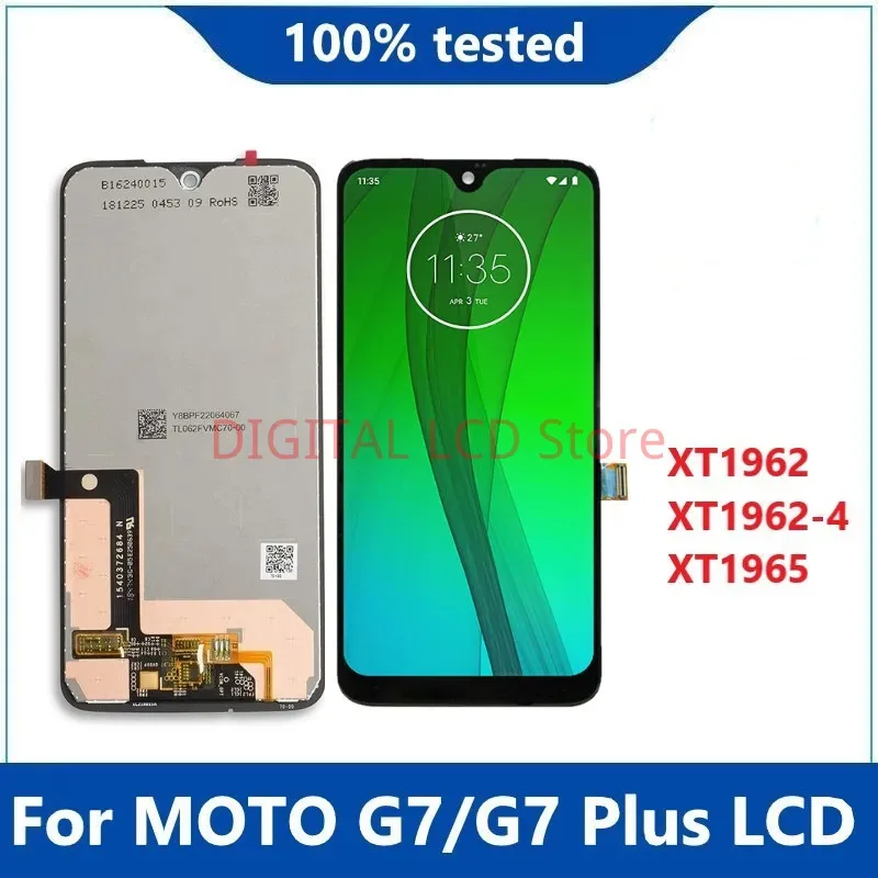 Display LCD + Touch Screen Per Motorola Moto G7 (XT1962), Vetro Nero, Nuovo
