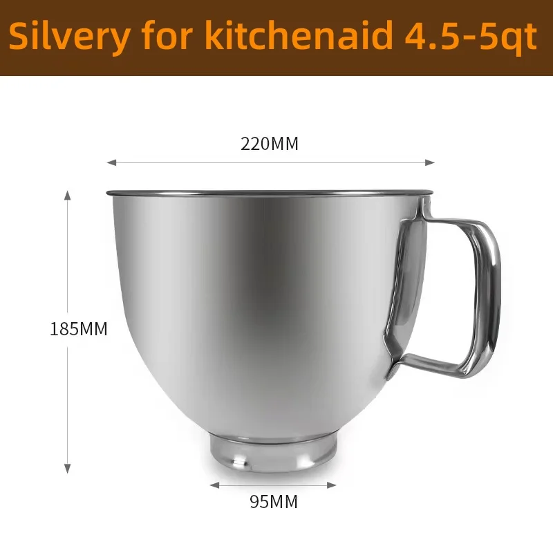 Bol Kitchenaid Artisan Bol Mélangeur En Acier Inoxydable Pour Mixeur KitchenAid Artisan&Classic Series De 4,5 à 5 QT, Bol Mélangeur De 5 Litres Avec Poignée Kitchenaid Bol