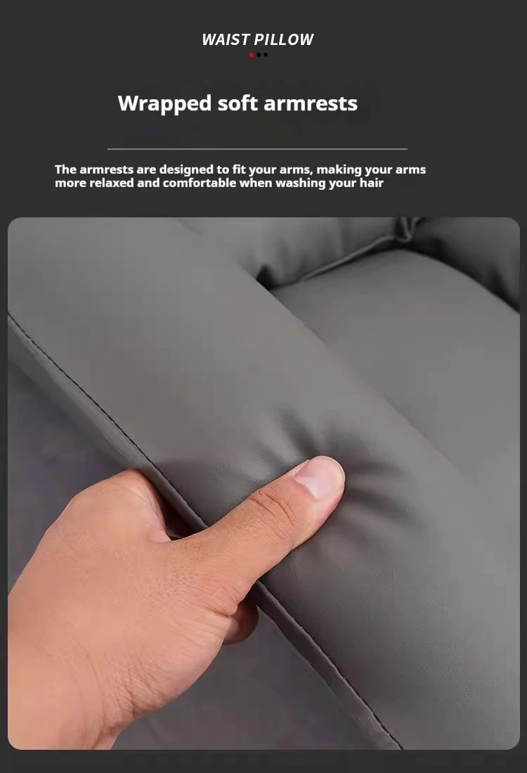 Description Picture 2 of itemUnique Luxury Shampoo Bed Simple Fashion Aesthetic Modern Shampoo Recliner Nordic Delicacy Cadeira De Barbearia Salon Furniture