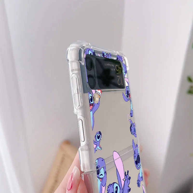 samsung galaxy flip3 case Air Bags Case Cover for Samsung Galaxy Z Flip 4 Z Flip 3 5G zflip ZFlip3 Flip4 ZFlip4 Luxury Thin cute Stitch Love samsung galaxy flip3 case