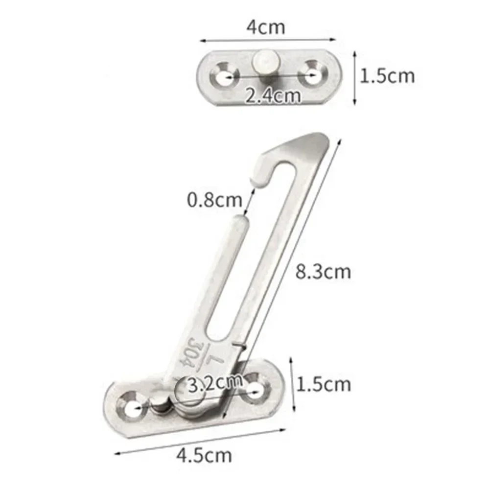 Door Hinges Automatic Limiter With 4pcs Screws 1pc 65-degree Opening Automatic Limiter Casement Stainless Steel