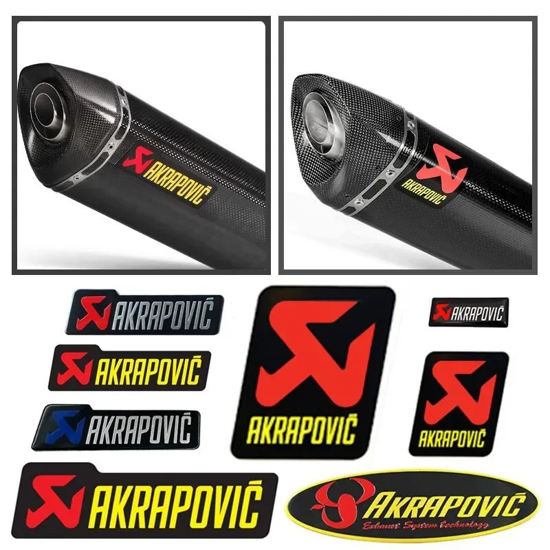 3D Motorcycle Exhaust Pipe Tip Decoration Stickers Moto Aluminium For Honda Yamaha Akrapovic Heat Resistant Decals Cafe Racer