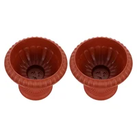 2 Pcs European Style Roman Flower Pot Decorative Urn Vases Vintage Garden Outdoor Pots Plastic Plant 2