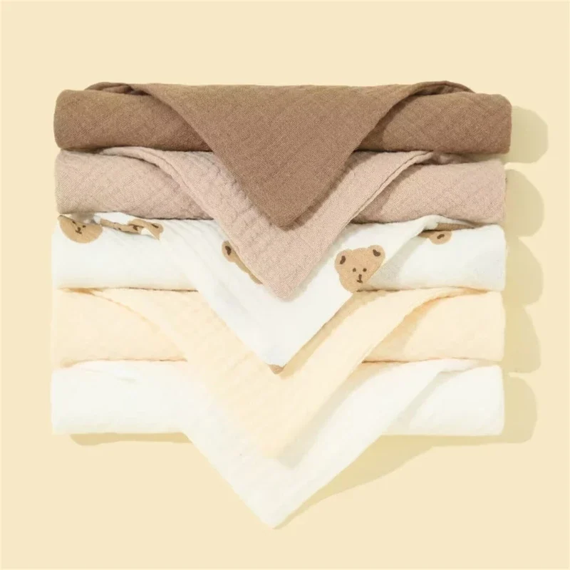 5Pcs Feeding Drool Bibs Cotton Accessories Newborn Solid Color Button Soft Towel Baby Bibs Baby & Maternity