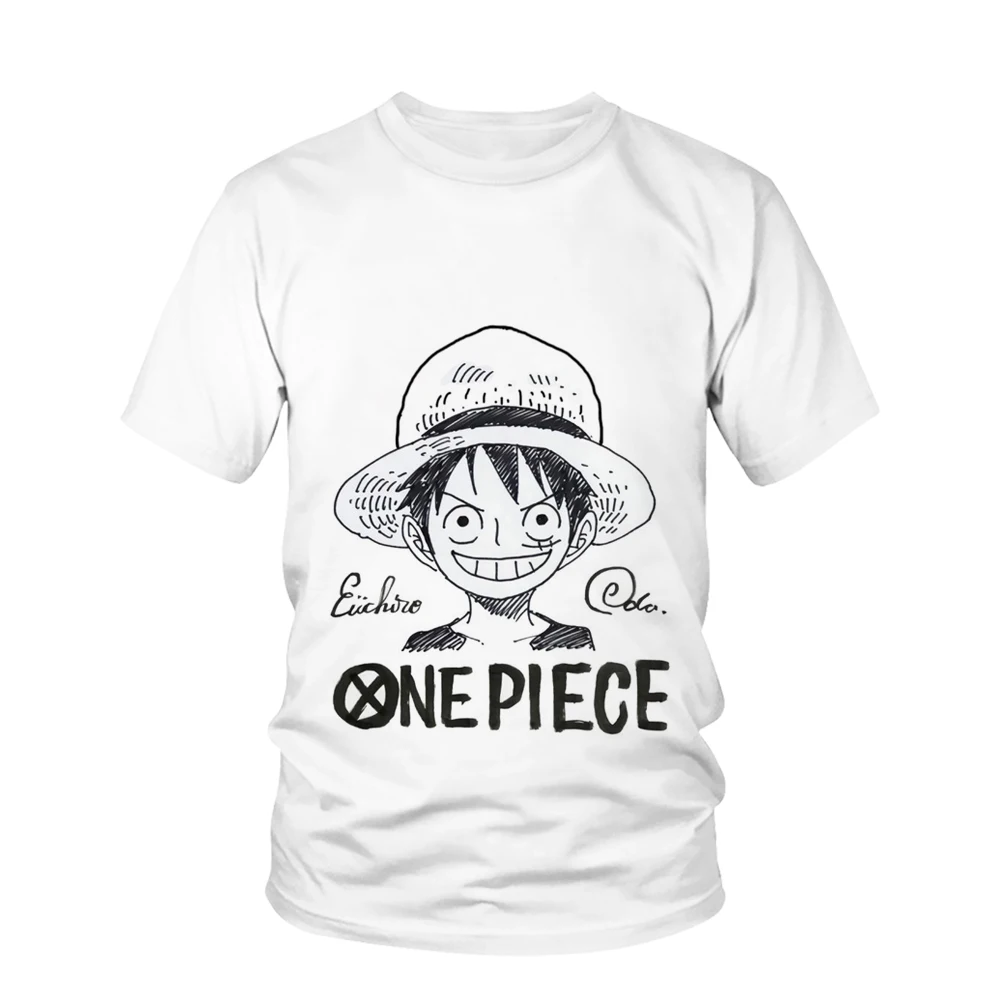

New Cute One Piece T-shirt Children's Summer Cute Game Luffy 3D Print Fashion Harajuku Casual Short Sleeve Clothing 4-14 Years
