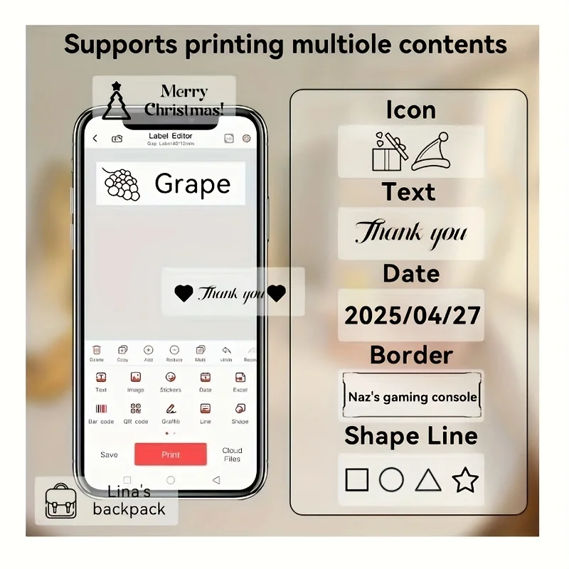 800 Sheets (5 Rolls) Transparent Label Tape, 14mm x 40mm/12mm x 40mm, Compatible with D30/D35/P11/P15, Waterproof Paper Labels