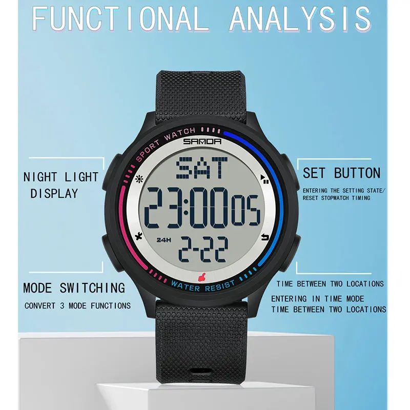 Children's Fashion Sports Watch - Waterproof Digital Stopwatch