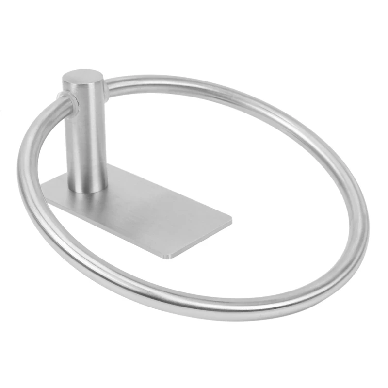 

Towel Ring/Hand Towel Holder - Self Adhesive Round Towel Rack Hand Towel Bar for Bathroom, Stainless Steel Silver