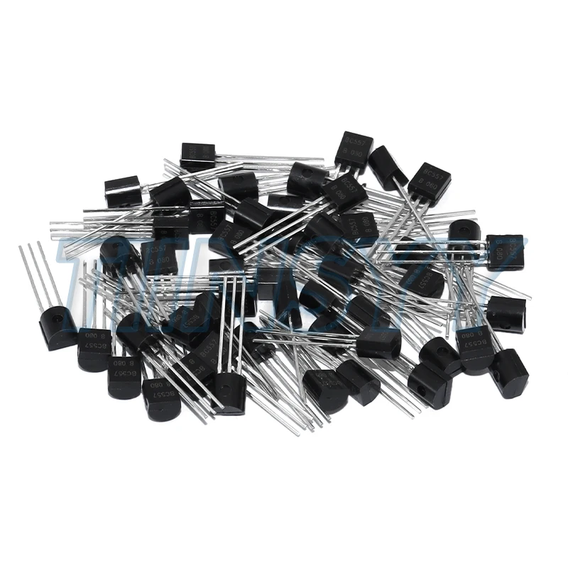 100-Piece TO-92 Transistor Assortment Set - NPN & PNP Configuration, New Original
