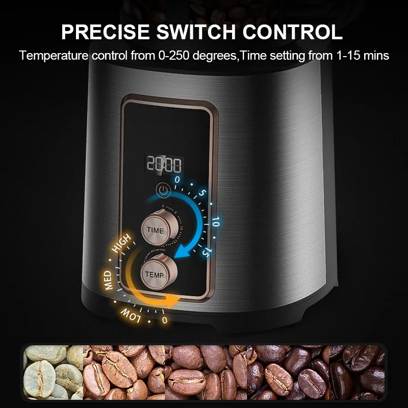 220V Electric Household Air Roaster coffee bean roaster coffee roaster machine Coffee Machine Home Coffee Bean Roaster Temperature Control Roasting Machine