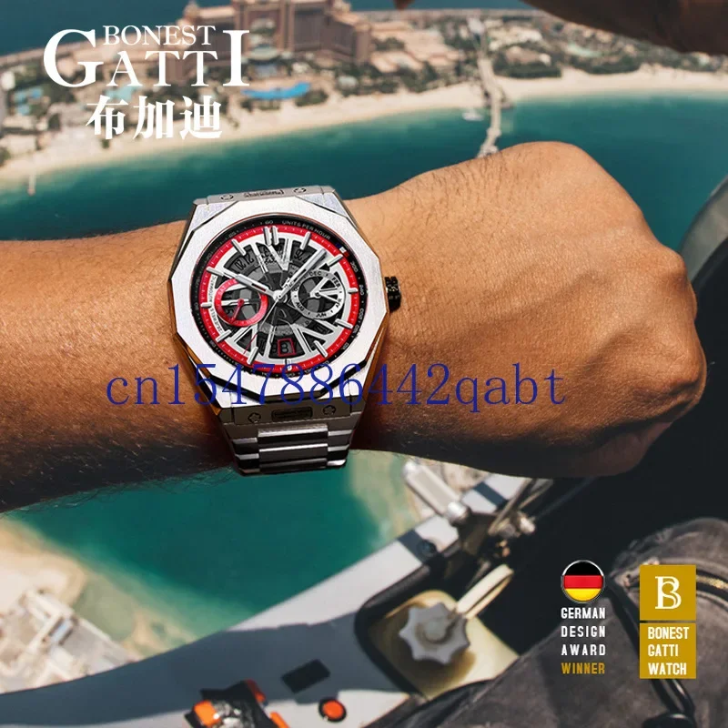 BONEST GATTI King Speed Series Watch Fully Automatic Mechanical Watch Hollow out