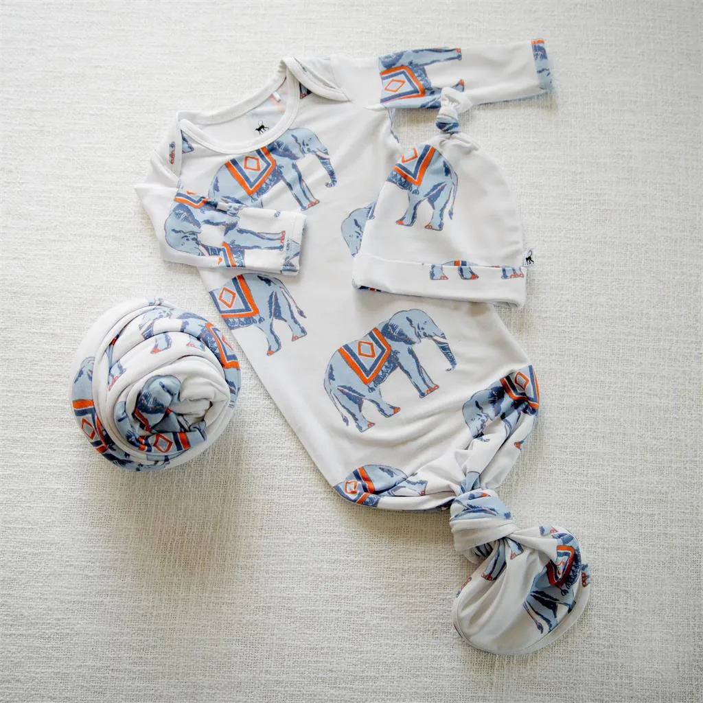 Newborn Knotted Baby Gown 0-6 Months Super Soft Breathable Nightgowns for Babies Girl and Boy