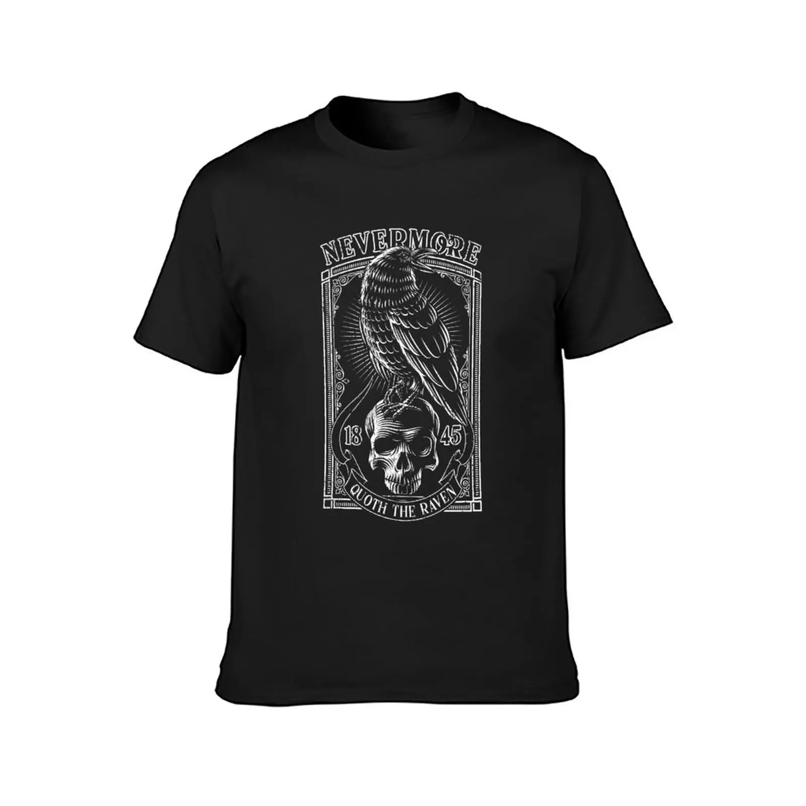 Edgar Allen Poe Nevermore Quoth The Raven 티셔츠, 플러스 사이즈 상의, 커스텀 한국 패션, 남성 티셔츠
