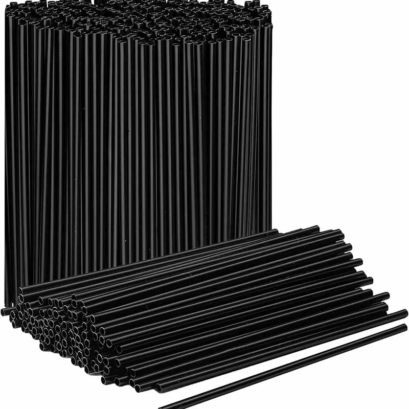 Disposable Plastic Straw Cocktail Soda Short Straw Plastic Flat Straight Tube 6*210mm 500Pcs disposable plastic straws