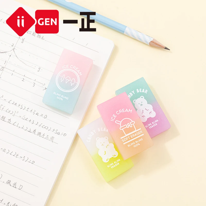 

4 шт./лот пластиковый резиновый карандаш-ластик с милым медведем и животным карамельных цветов для детей, школьников, студентов, канцелярски...