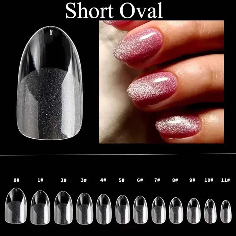 False Nails Soft Gel False Nails Capsule Square Oval Almond Nails Tips for Extension Finger Tips DIY Art Press on Nail Manicure Tool
