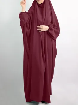 Hooded muslim women hijab dress prayer garment jilbab abaya long khimar full cover ramadan gown abayas
