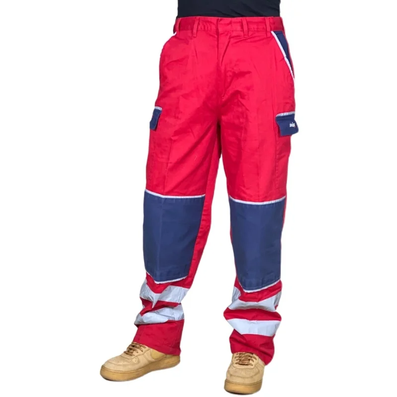 HighVisibilityReflectivePantsElasticWaistWorkPantsLightweight