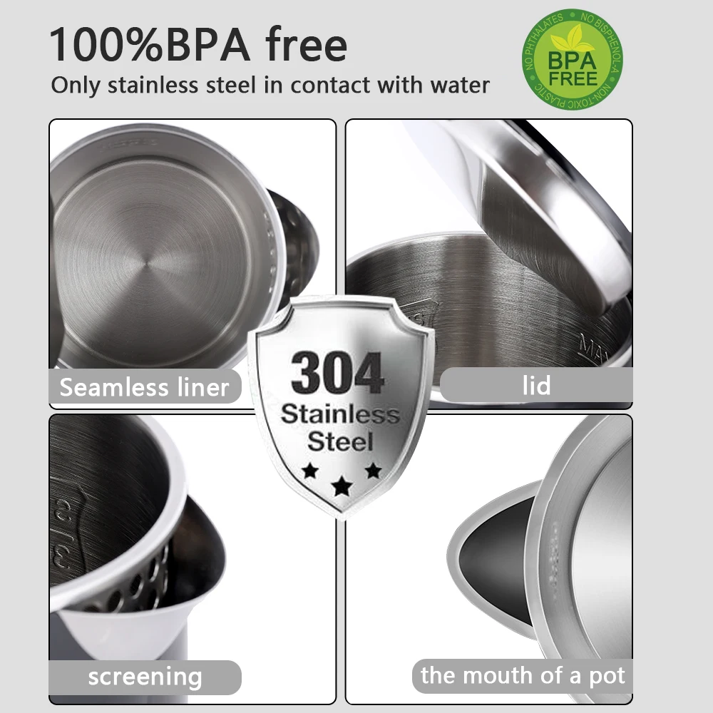 0.6L Travel Portable Electric Kettle 800W Energy Saving 304 stainless steel Mini Electric Tea Kettle Hot Water Pot 5