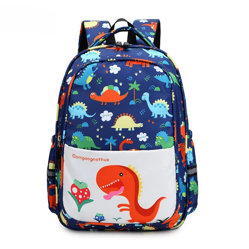 schoolbag for primary school students large  spaceship rocket dinosaur demon print backpack waterproof lightweight backpack