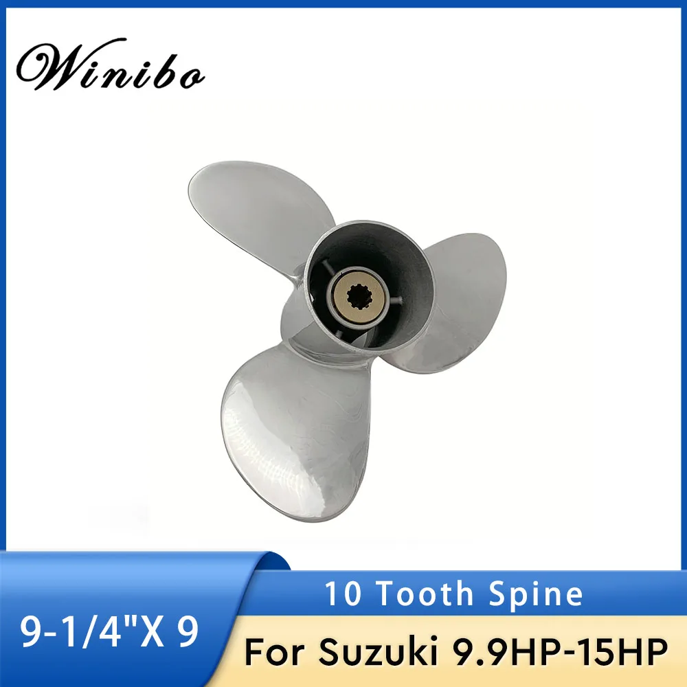 Propeller 9 1/4x9 Fit for Suzuki Outboard 9.9HP-15HP 3 Blades Stainless Steel, 58100-93723-019