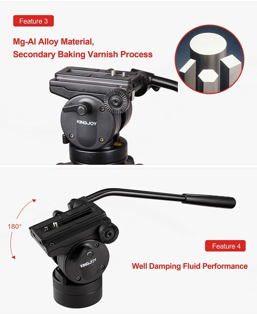 . VT2500 VT2500L 72 Inch Camera Tripod Professional Heavy Duty Aluminum Stand wi