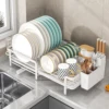 Expansion Dish Storage Rack,Kitchen dish rack with drained set,Kitchen organizer storage,Metal storage rack for Tableware 1