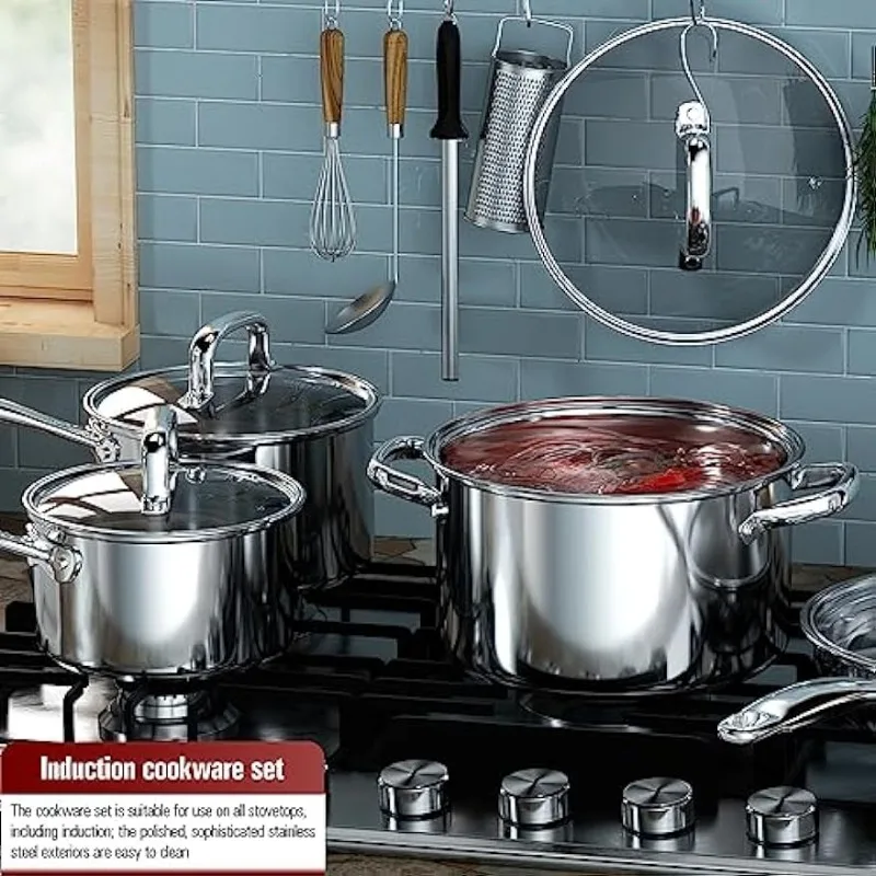 Cooks Standard 02631 Classic 10 Piece Stainless Steel Cookware Set Silver