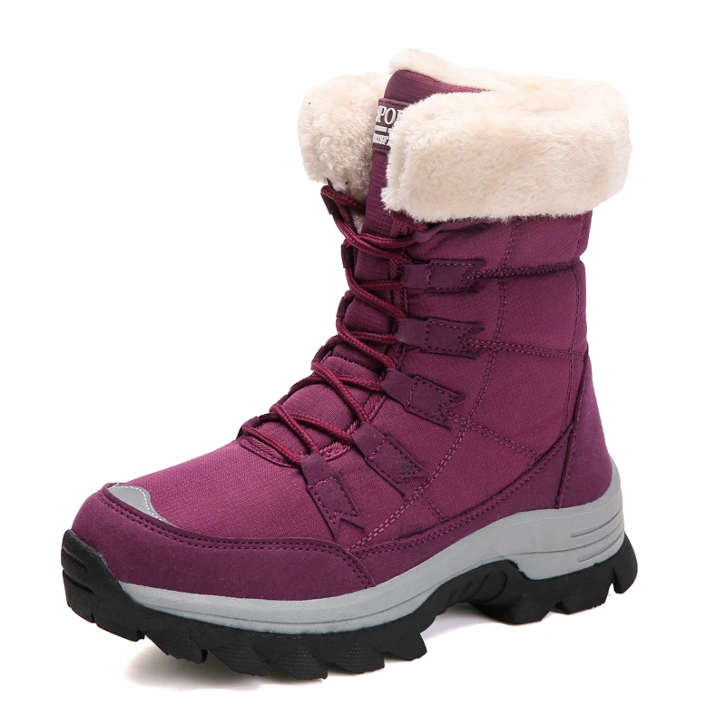 Women Boots Winter Keep Warm Quality Mid Calf Snow Boots Ladies Lace up Comfortable Waterproof Booties Femme Chaussures| | - AliExpress