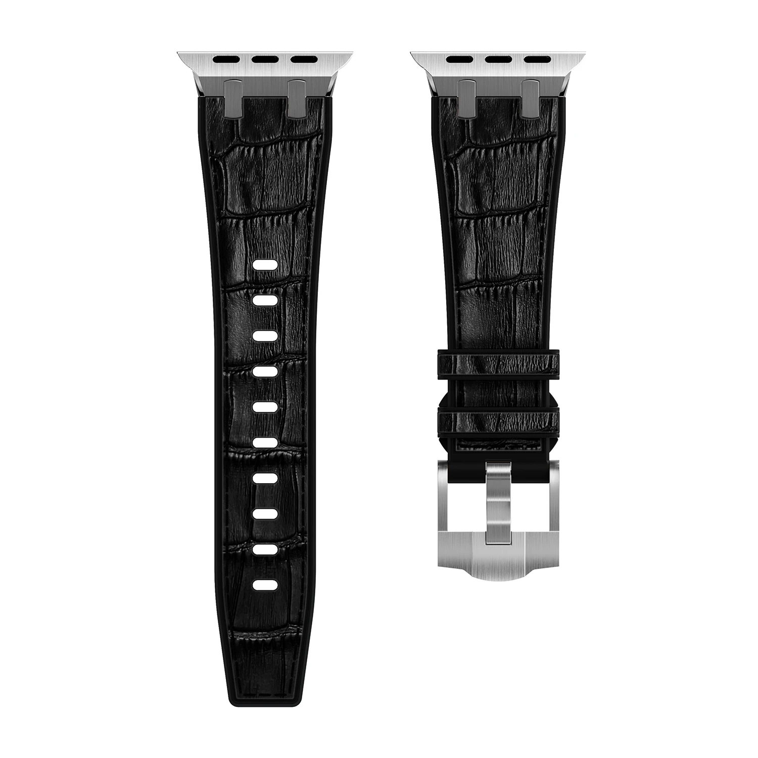 Leather+Silicone Strap for Apple Watch Band 49mm 45mm 41mm 44mm 40mm 42mm 38mm Bracelet Kit iWatch Series 9 8 7 6 5 4 SE 3 Belt