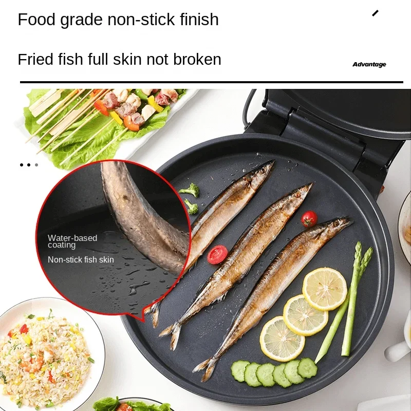 Electric Pancake Pan 40cm Deep, Large Household Pancake Pan, Multi-function Electric Frying Pan, Double-sided Heating
