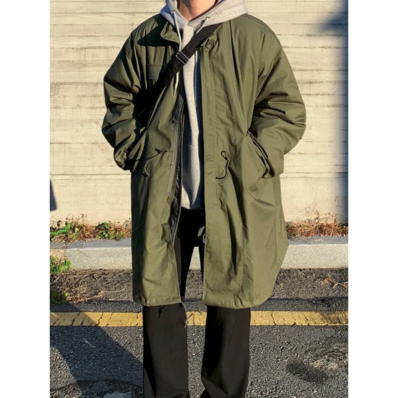 Winter Thickened Cotton Coat Mid Length Windbreaker Men's Korean Versatile INS Trendy Loose Japanese Cotton Coat