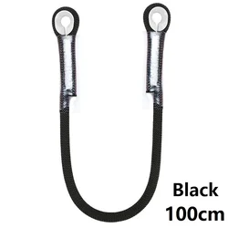 Outdoor Rock Climbing Safety Lanyard - Durable Static Rope Protective Sling (Black - 100cm)