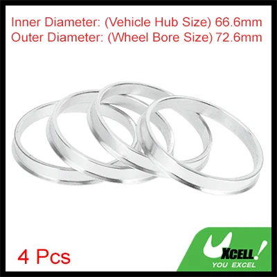 X AUTOHAUX 4pcs 72,6 a 57,1 millimetri lega di alluminio mozzo anelli centrici