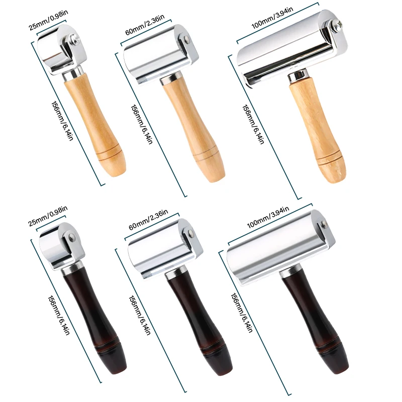 Leather Tools Leather Craft Tool Kit Leather Craft Tools Leather Craft Tool 1Pc 26/60/100mm Leather Press Edge Roller Wooden Handle Leather Edge Creaser Leathercraft Glue Laminating Tool