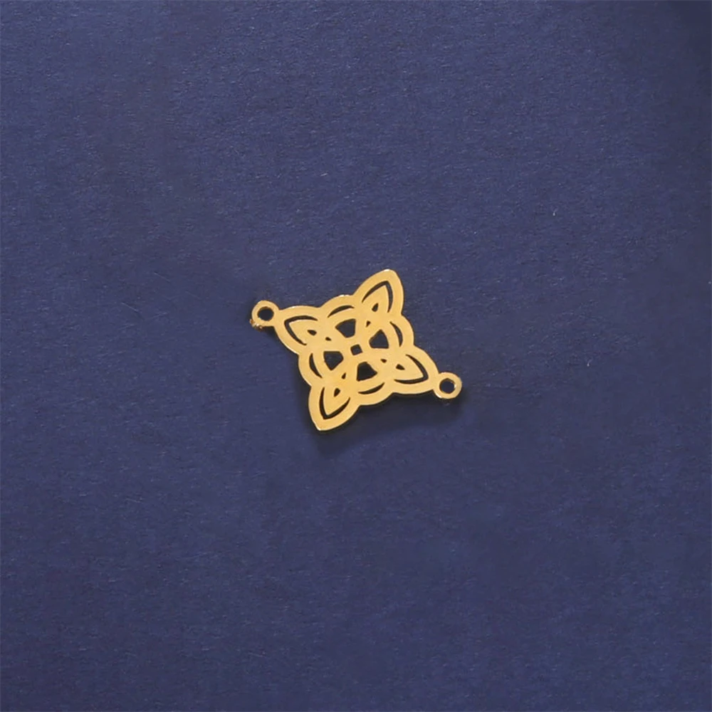 5 teile/los Doppel Loch Charms Für Armband Diy Machen Edelstahl Hexe Knoten Schmuck Charme Großhandel Amulett Anhänger Zubehör – Detail 11