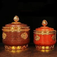 Tibetan Brown Toba Jar Food Bottle Organizer Tantric Metals Handicraft Buddhist Auspicious Tribute Home Gift Desktop Decorative 1