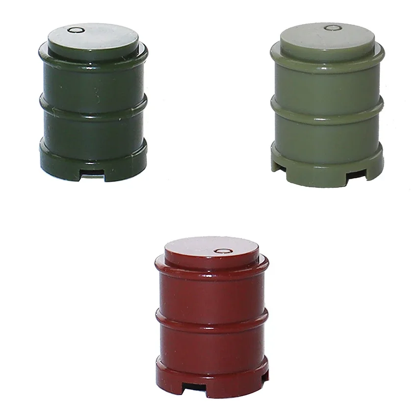 Ww2 Army Military Self Defense Oil Tank Benzina Drum Arma Building Blocks Accessori Pack Bottle Battlefield Bunkers Scene