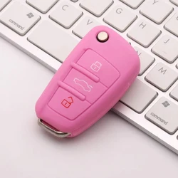 Silicone Car Key Cover Case - Premium Keyless Entry Accessory (Pink)