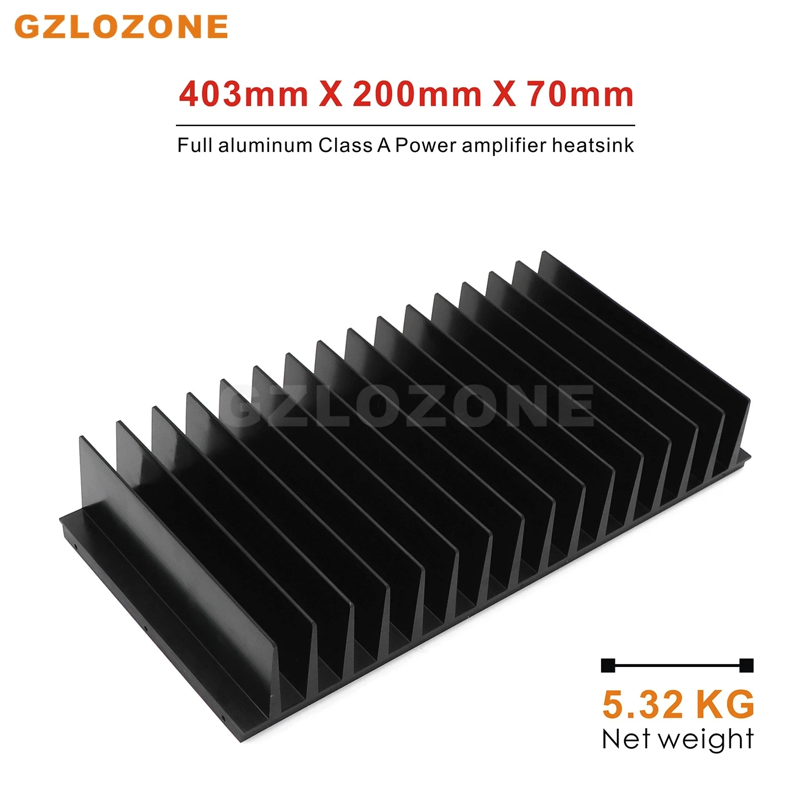 

1 PCS 403mm*200mm*70mm Full aluminum heat sink Class A Power amplifier Heatsink For PASS A5 (No hole)