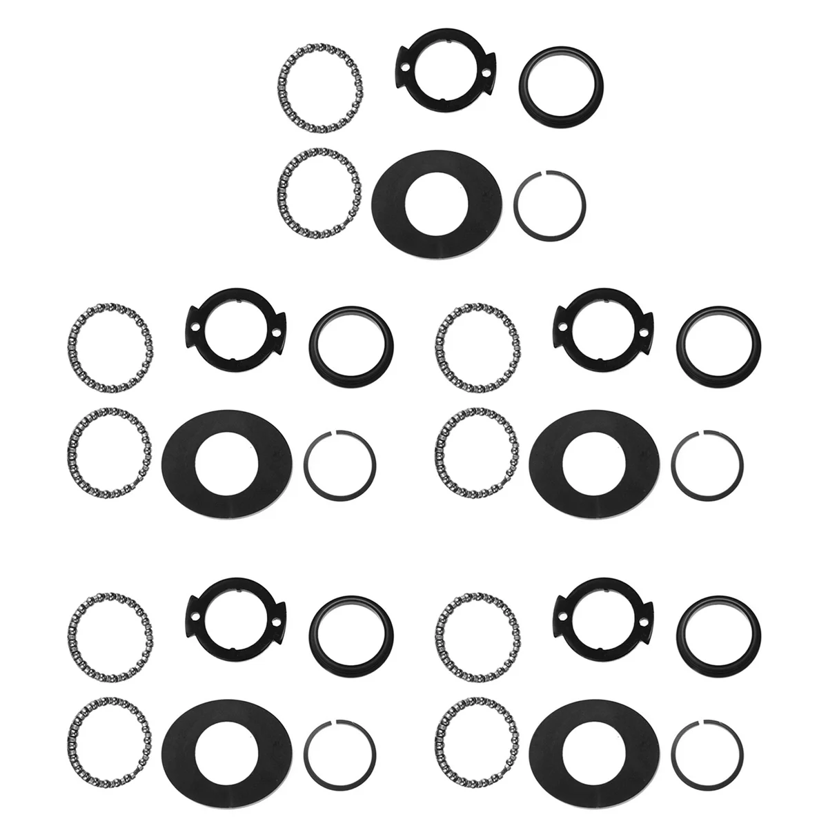 BAAU 5 Set Front Fork Bearing Bowl Rotating Parts Pole Rotation Kit for M365 M187 Scooter
