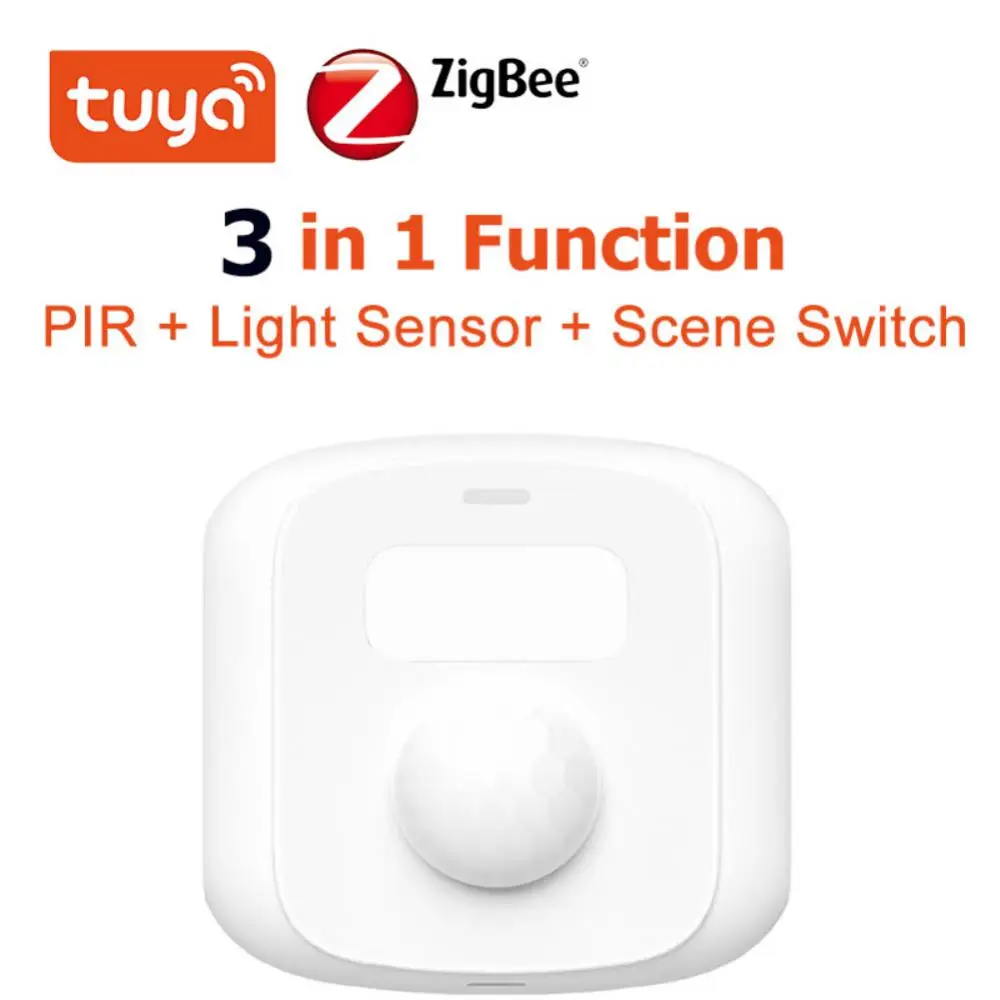 

Tuya Zigbee Motion Sensor 3 in 1 Human Presenc Detector PIR Sensor + Light Sensor + Scene Switch Function Smart Life Security