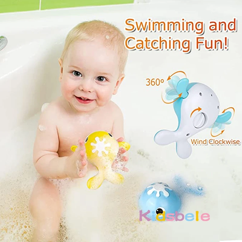 2023 Bath Toys Magnetic Fishing Games Wind-up Swimming Whales Water Table  Pool Bath Tub Toy for Toddlers Baby Kids Age 2 3 4 5 6 - AliExpress