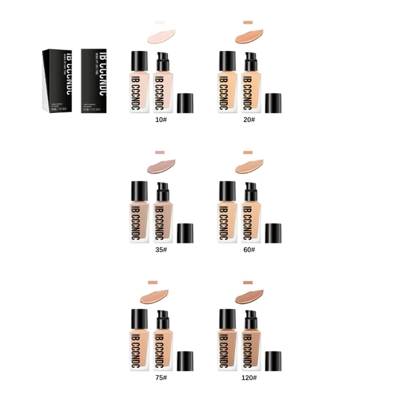 

Q1QD 6Colors Matte Liquid Foundation Oil Control Full Coverage Cream Natural Concealer Base Makeup Maquillaje Cosmetics