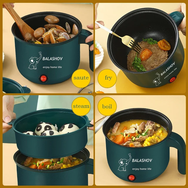 Mini-cuiseur électrique antiadhésif 1-2 personnes, marmite vapeur simple/double, appareil de cuisine multifonctionnel pour la maison 1