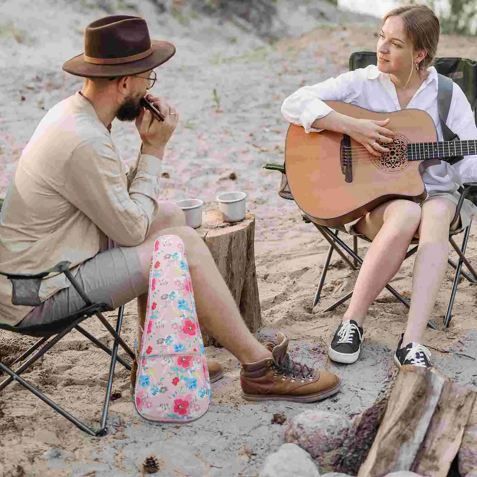 

Ukulele Bag Chic Practical Comfy Brace Simple Pearl Cotton Carrying Backpack Creative Case Minimalist