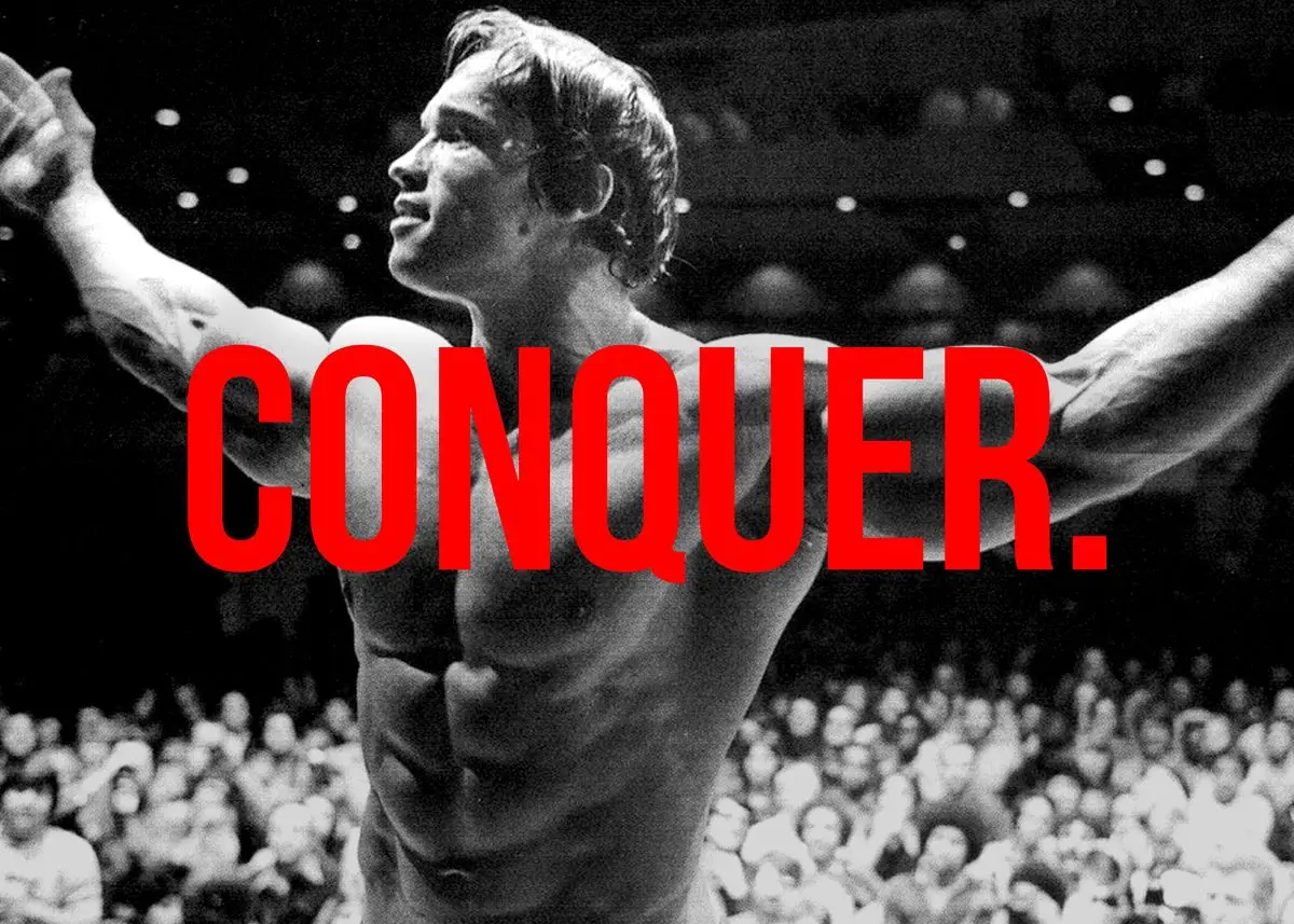 Arnold Schwarzenegger Bodybuilding CONQUER Motivational Quote Art Canvas  Poster Print Wall Picture for Living Room Home Decor - AliExpress, image size:1200x857