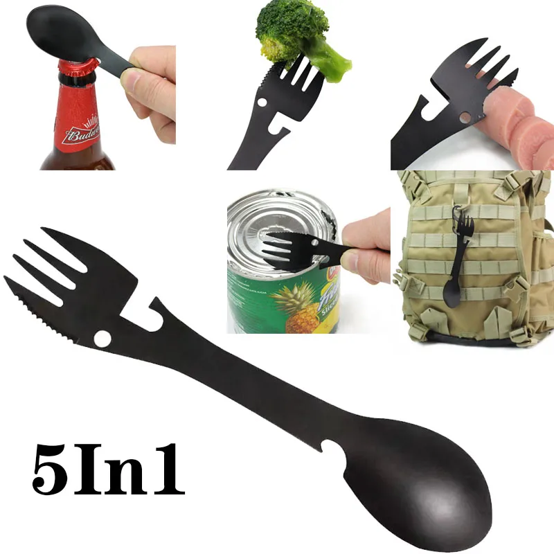 Camping Fork Spoon Multi Function Spoon 10 In 1 Integrated Fork Spoon