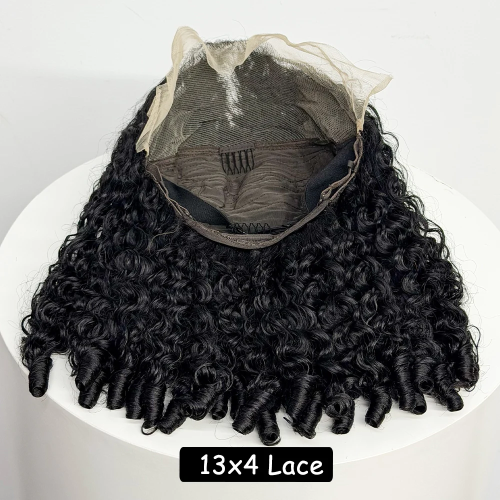 Burmese Spring Human Hair Wigs 250% Density 13x4 Lace Frontal Wig 100% Human Hair Wigs Burmese Curly With Spiral End For Women