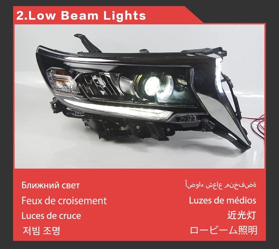 Car Head Lights Parts For New Prado 2018 2019 Cruiser LED Front Headlight Replacement DRL Daytime light Projector Facelift